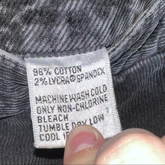 Talbots charcoal gray Capri corduroy casual pants size 6 petite 6P B169 - Picture 3 of 4